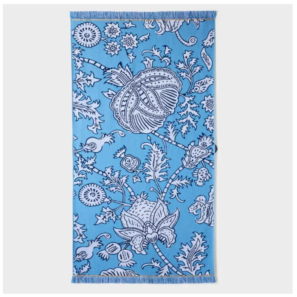 Roller Rabbit x Target Blue Floral Vines Beach Towel
